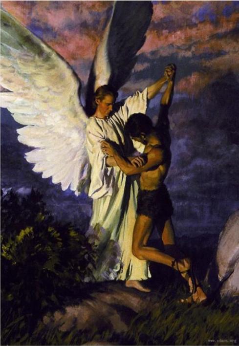 雅各与天使摔跤②与哥哥和好曾经反目成仇的亲兄弟现在又和好了,感谢