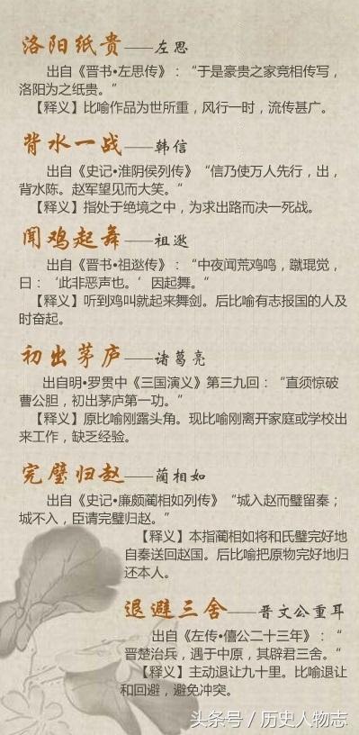 涨知识——五十个和中国历史人物有关的成语，你知道几个？