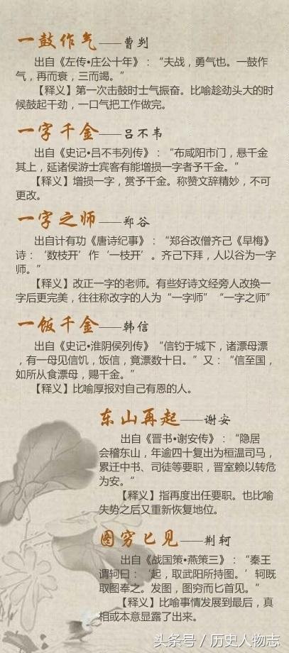 涨知识——五十个和中国历史人物有关的成语，你知道几个？