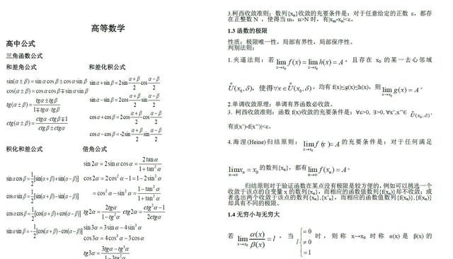 「经典打印版」考研数学(高数、线代、概率)最全知识点总结