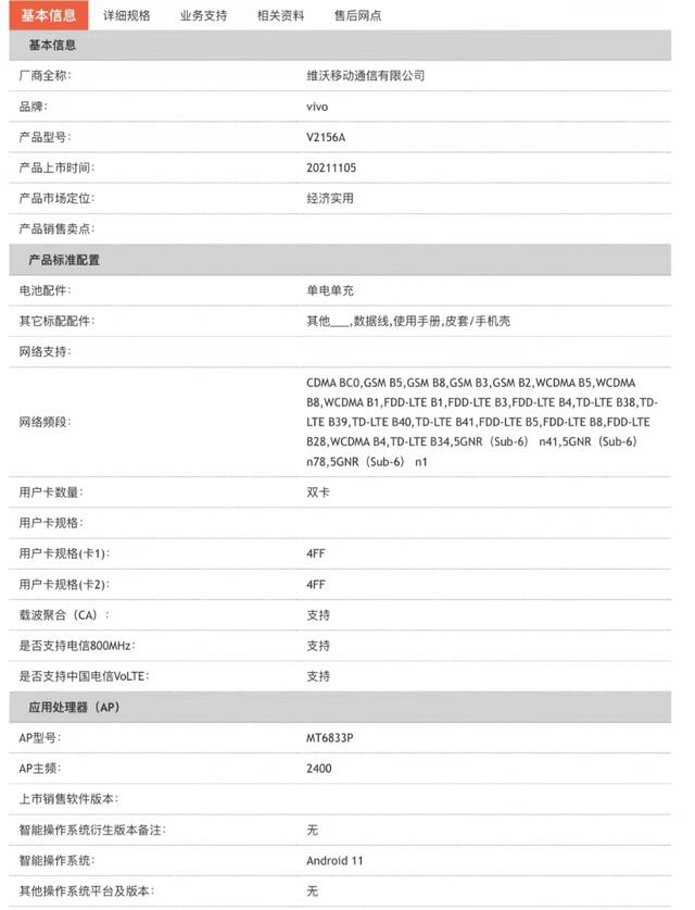 vivo Y76s规格出现在产品库上