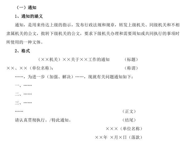 通知的格式及範文公文寫作通知的格式及範文