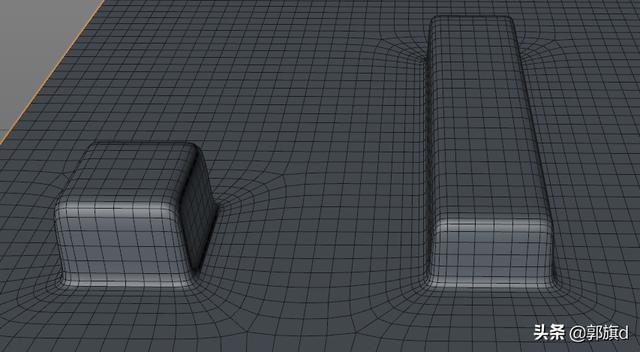 C4D平面花样挖不规则孔
