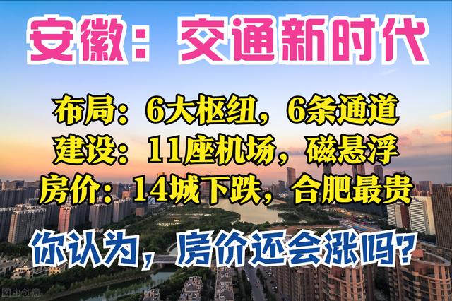 安徽2035：1条磁悬浮，6座枢纽，11座机场，15通道，14城房价下跌
