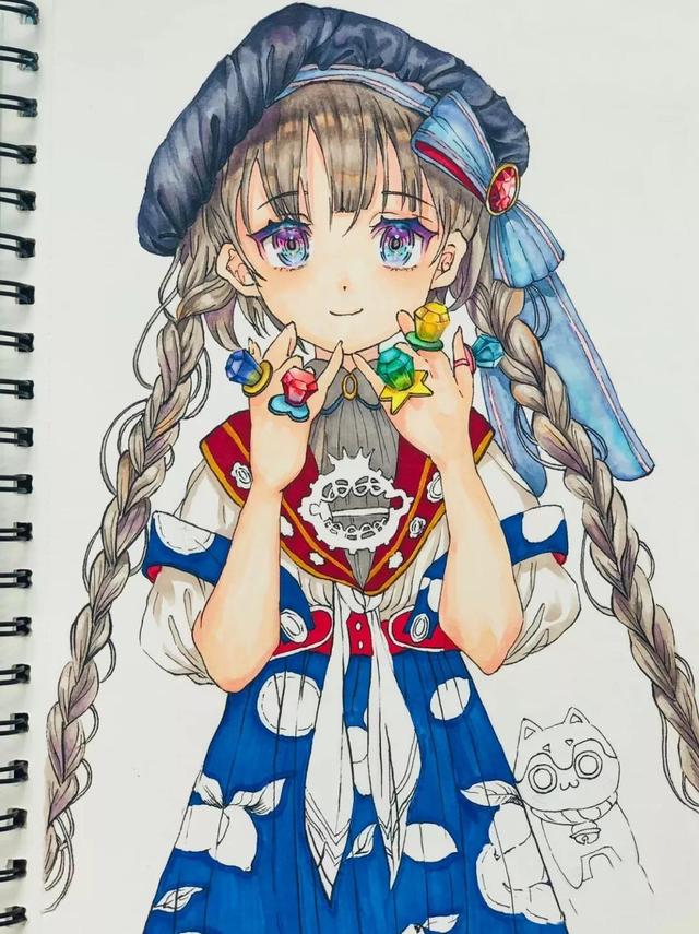 画动漫人物技巧和马克笔方法(马克笔画超可爱超萌动漫人物)-天晟网