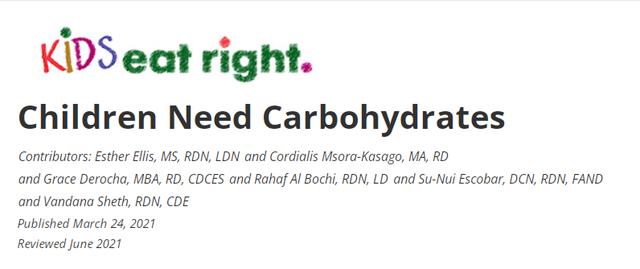 儿童需要碳水化合物吗？