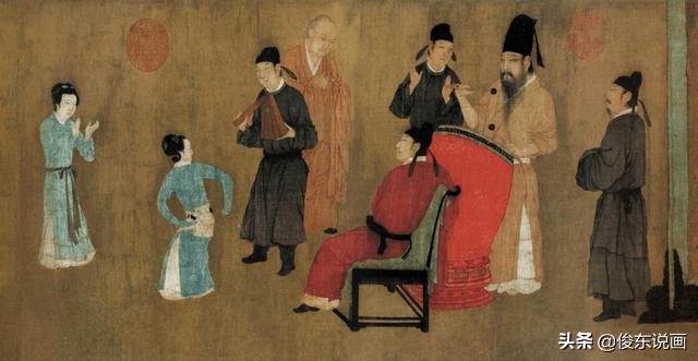 堪比谍中谍的名画，韩熙载夜宴图，古代工笔重彩人物画巅峰之作