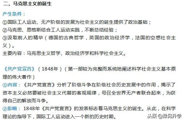 期末考试世界历史必背知识清单，想考满分这些知识点一定要记牢！