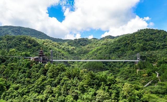 广东中南部最高峰上的玻璃桥 桥下是深谷密林 桥上如云中漫步