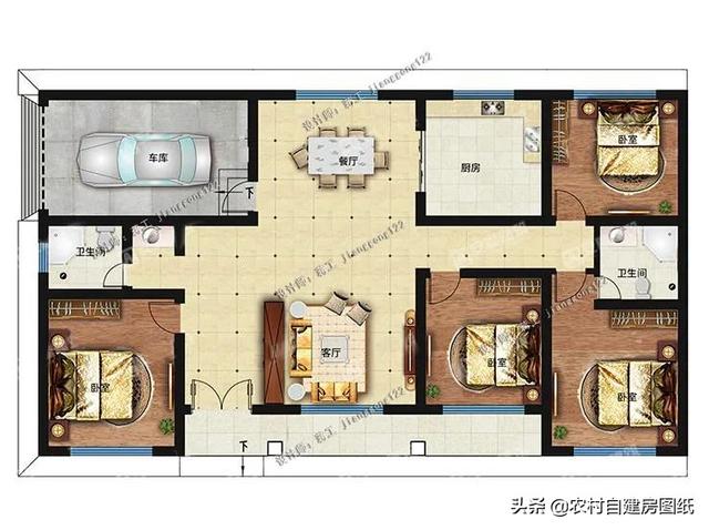 農村一層房屋設計圖5款一層農村平房設計圖大戶型