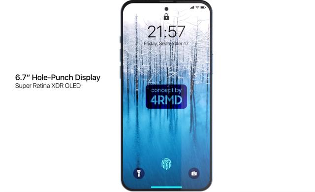 iPhone14Pro概念图：240Hz高刷+挖孔屏，指纹识别回归让果粉欣喜