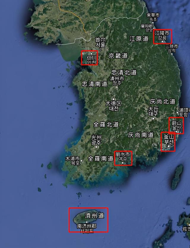 从地图上发现韩国地理位置挺好 海岸线挺长 是个避暑的好地方 全网搜