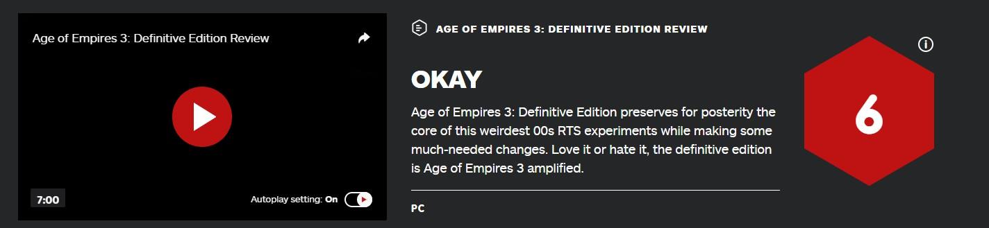 《帝国时代3：决定版》IGN评6分 像臭奶酪吸引力不大