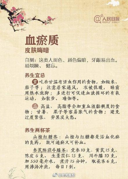 一种体质一种吃法！9种体质人群的最佳养生法