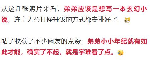 姑娘整理书架，发现弟弟小学时的秘密！网友：是个人才