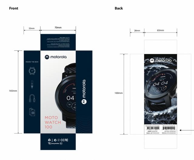 摩托罗拉即将发布Moto  Watch  100智能手表