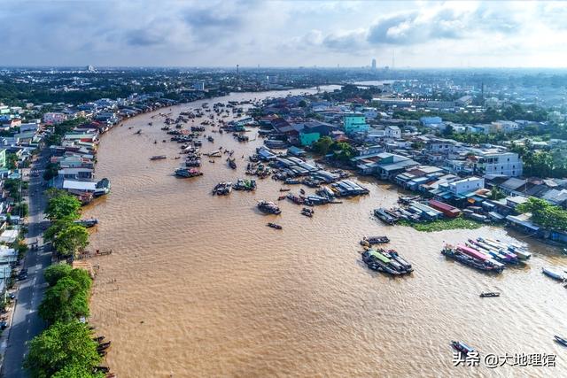 湄公河三角洲范围示意图湄公河三角洲位于越南的最南端,柬埔寨东南端