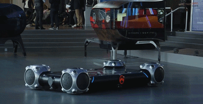 球形轮胎开始应用了~雪铁龙用四个球造了一辆“滑板”汽车