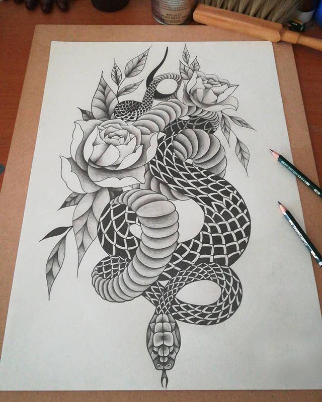 传统纹身图案寓意:五毒 蛇纹身的忌讳和讲究