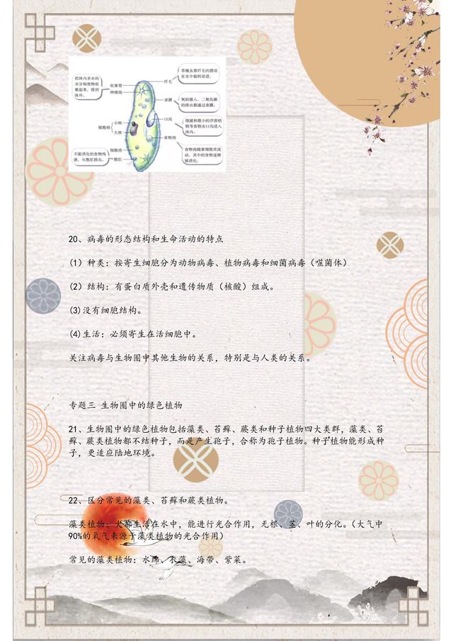 人教版：初中生物知识点汇总大全！尖子生都在背，建议人手一份