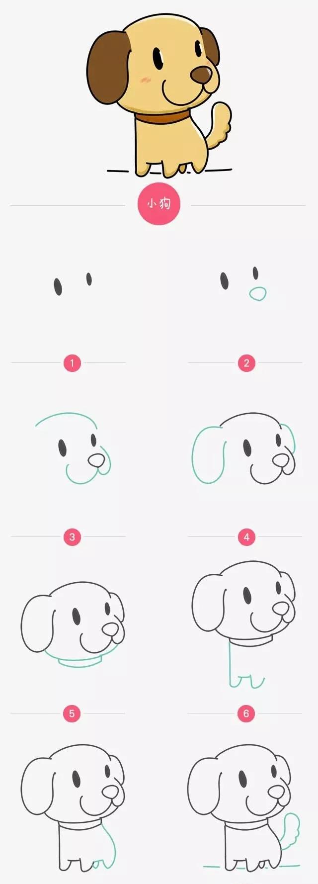 狗狗啃骨头的场景怎么画(简单画小狗吃骨头)-艾拉养犬