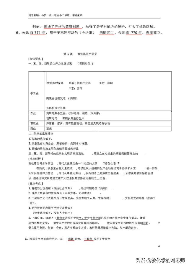 免费下载：部编人教版七年级上册历史知识点复习总结