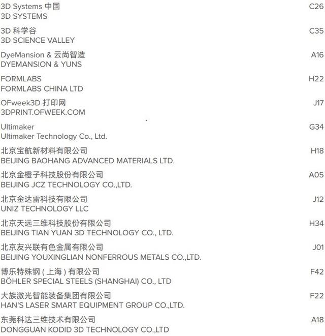 深圳机械展展商列表