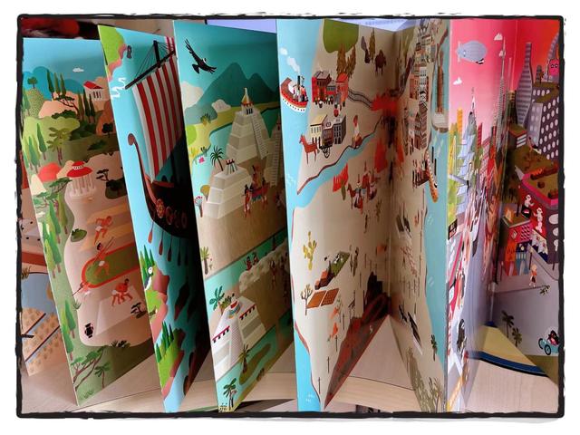 让孩子在边贴边玩的过程中，体会历史的变迁