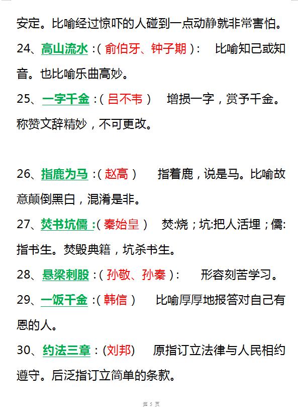 高考语文，113个和历史人物有关的成语，逆袭语文130+