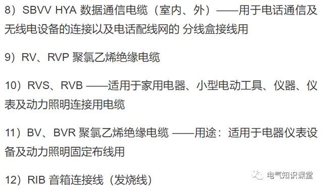 电线尺寸规格型号,电力电缆型号规格