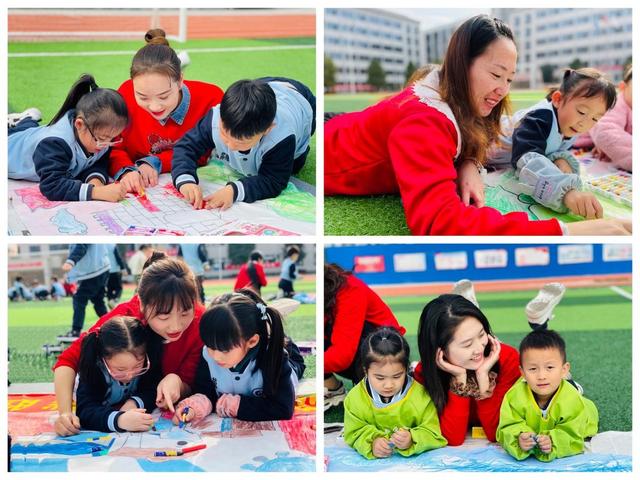 绘童心筑国梦——汉江实验学校幼儿园举行百米画卷主题活动