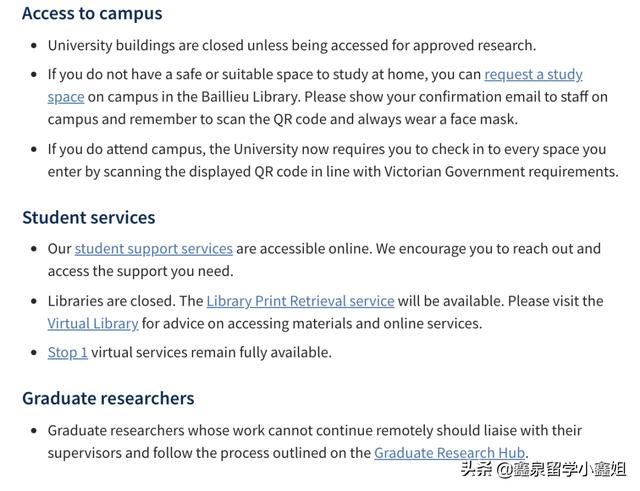 墨尔本大学最新通知：本学期可以回校了