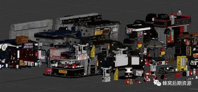 赛博朋克城市主体建筑3D模型大全3damxmaya