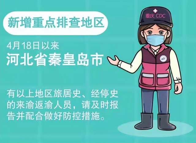 重庆疾控4月23日健康提示：新增重点排查地区1个 河北秦皇岛