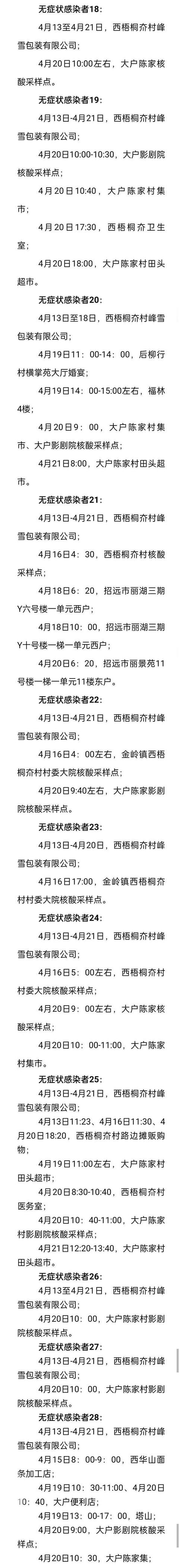 山东招远公布新增确诊病例和无症状感染者行程轨迹