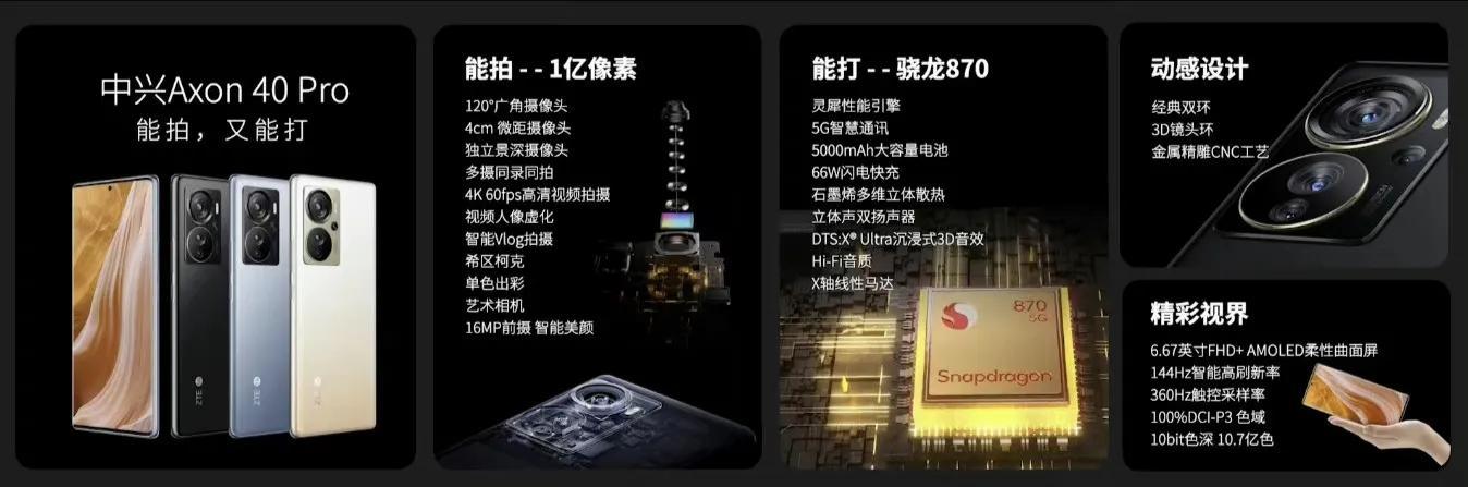 中兴Axon40Pro 40Ultra相关参数及价格