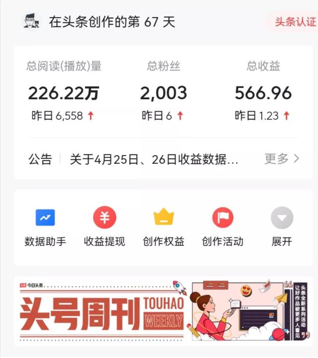 头条发工资的日子 感慨几句，60天500元还需要坚持吗？