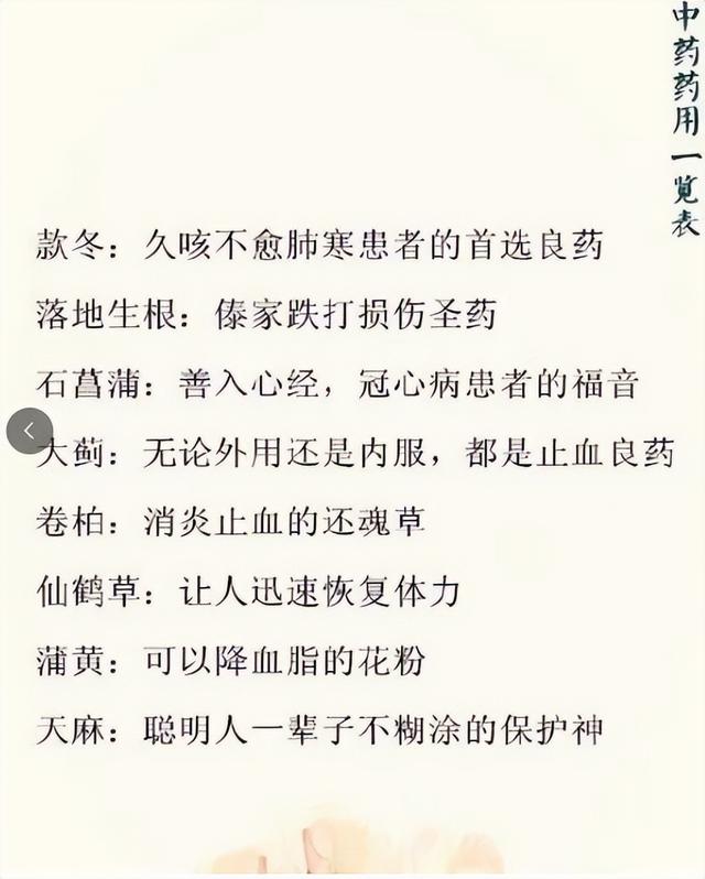老中医推荐：68种中药药性一览表，非常实用，建议收藏