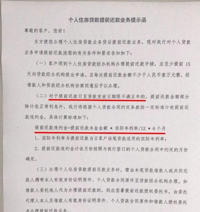 提前还房贷要交六个月违约金「商业贷款提前还款划算吗」