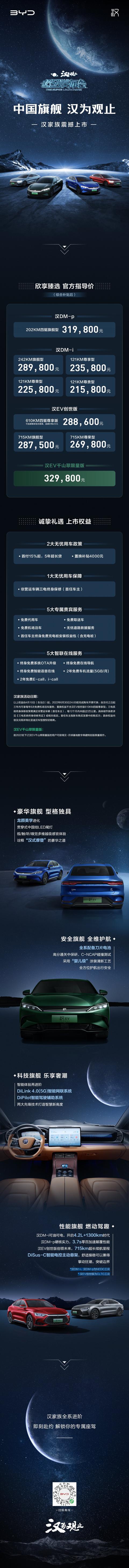 售价21.58-32.98万元，汉家族旗舰再进化