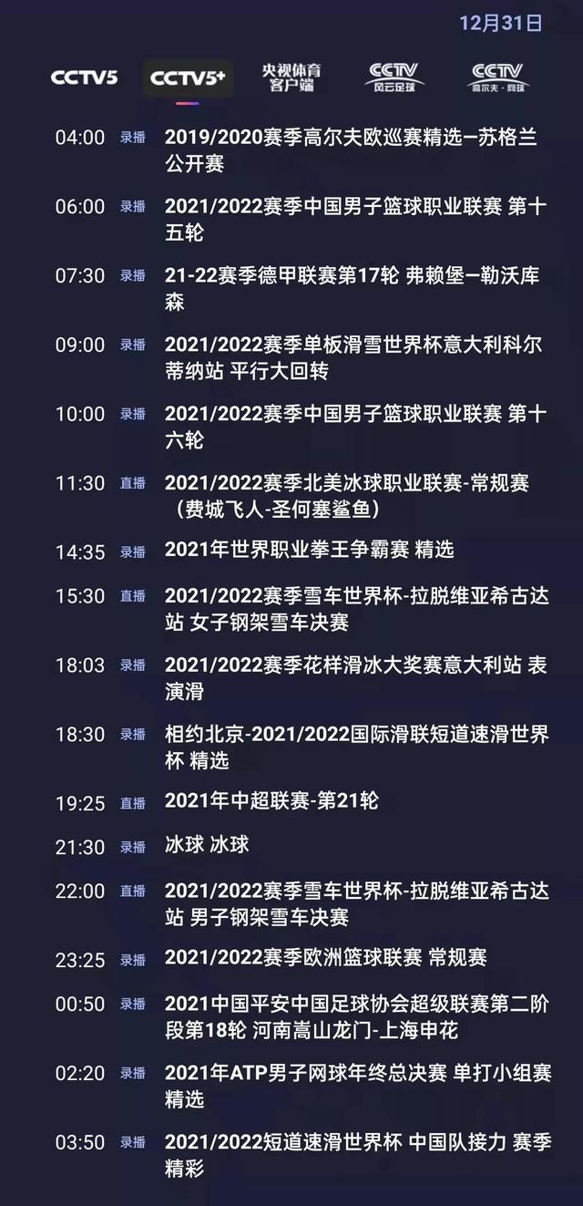 CCTV5+今日节目单：19:25中超(河南嵩山龙门-武汉队)