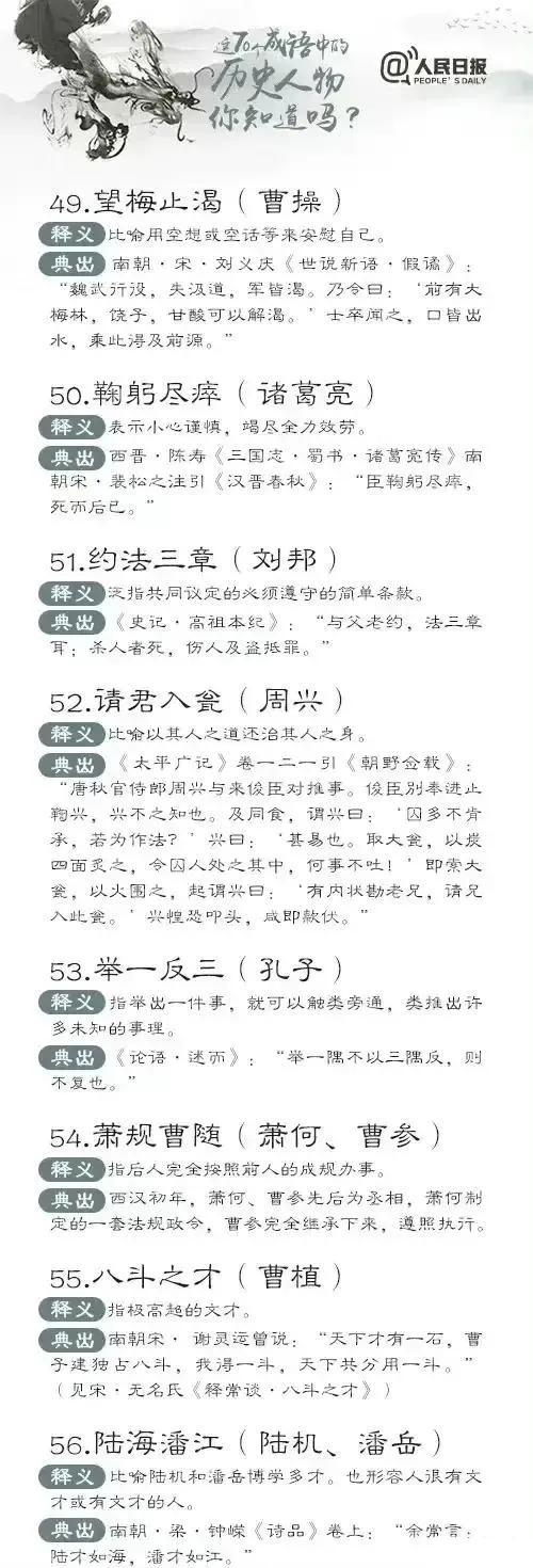 考生必备材料！七十个与历史人物相关的成语故事