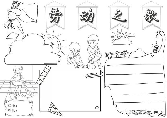 劳动最光荣手抄报图片五一劳动节我劳动我快乐的手抄报