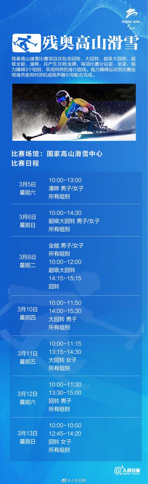 他们值得更多关注！北京冬残奥会赛程表来了