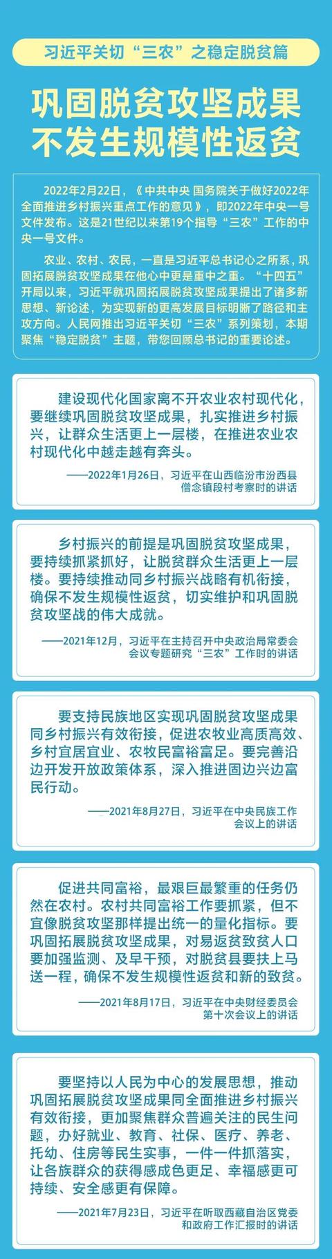 巩固脱贫攻坚成果 不发生规模性返贫