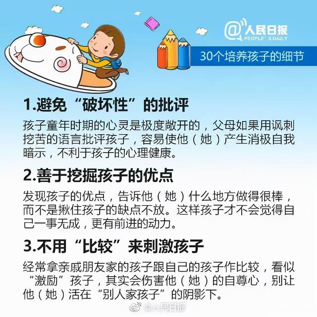 干货！人民日报公布30个培养孩子的细节，家长请收好