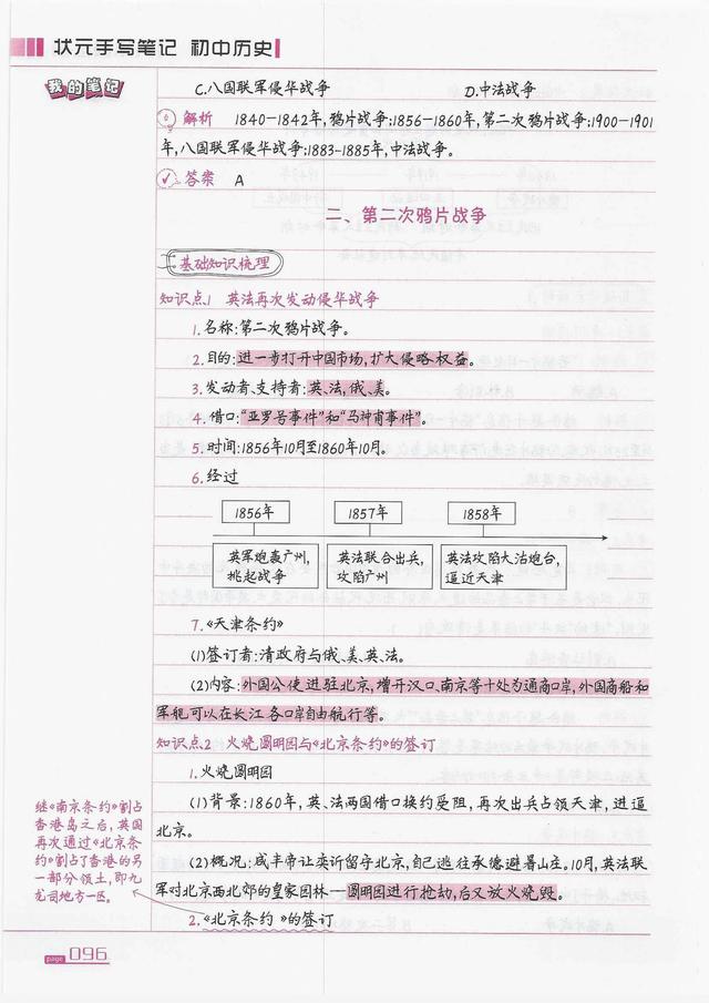 初中八年级上册历史重点概念知识状元笔记(1)