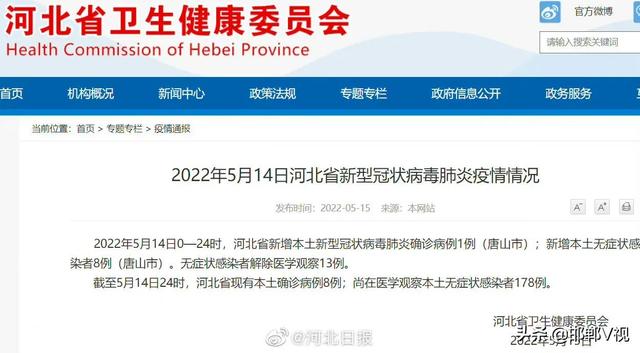 刚刚通报！河北新增1例本土确诊病例，8例本土无症状感染者