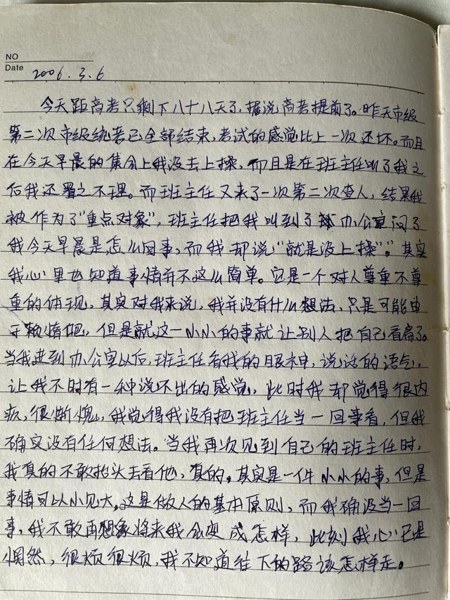 泛黄的青春日记本