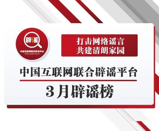 中国互联网联合辟谣平台3月辟谣榜
